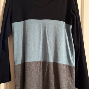 Black,blue & gray sweater/tunic